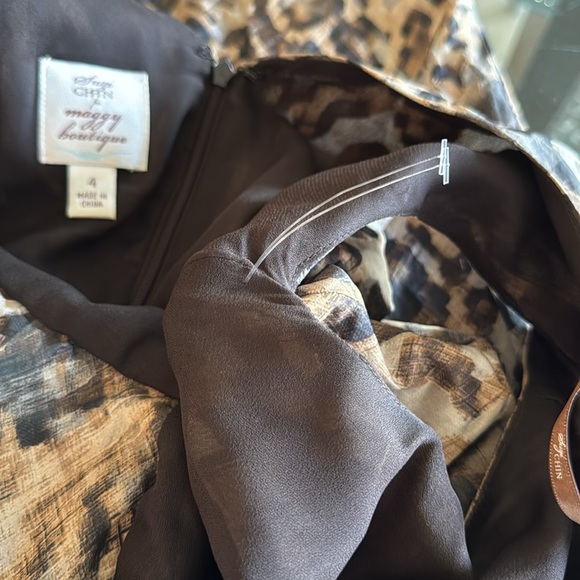 SUZI CHIN LEOPARD PRINT MINI DRESS IN BROWN COLOR - Picture 7 of 8